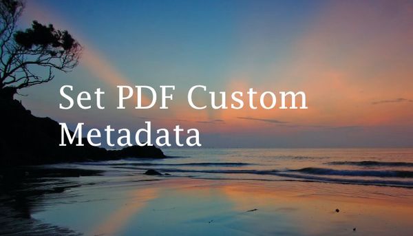 How to Set Custom Metadata for a PDF With iText7 and C#